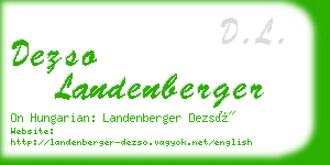 dezso landenberger business card